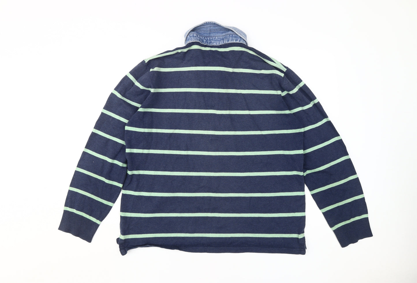 J. Hampton & Sons Men's Blue Striped Pullover Jumper L