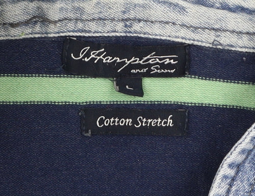 J. Hampton & Sons Men's Blue Striped Pullover Jumper L