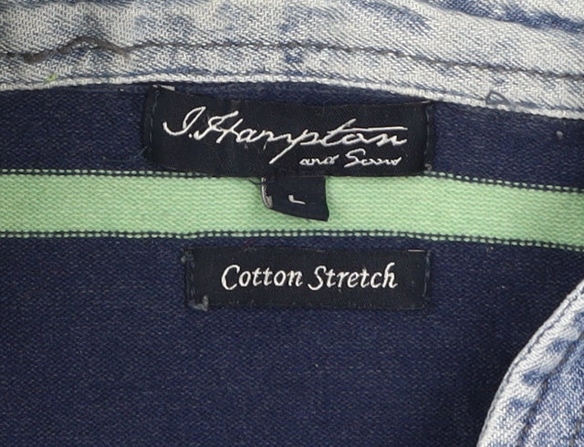 J. Hampton & Sons Men's Blue Striped Pullover Jumper L