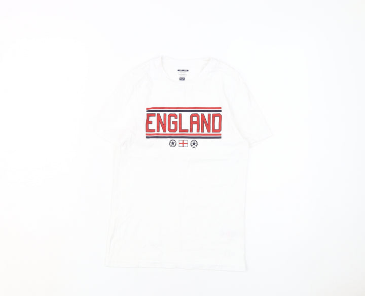 F&F Boys White England Football T-Shirt 8-9 Years