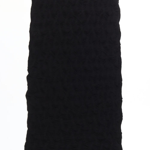 Topshop Women Black Size 14 Midi Pencil Skirt Straight