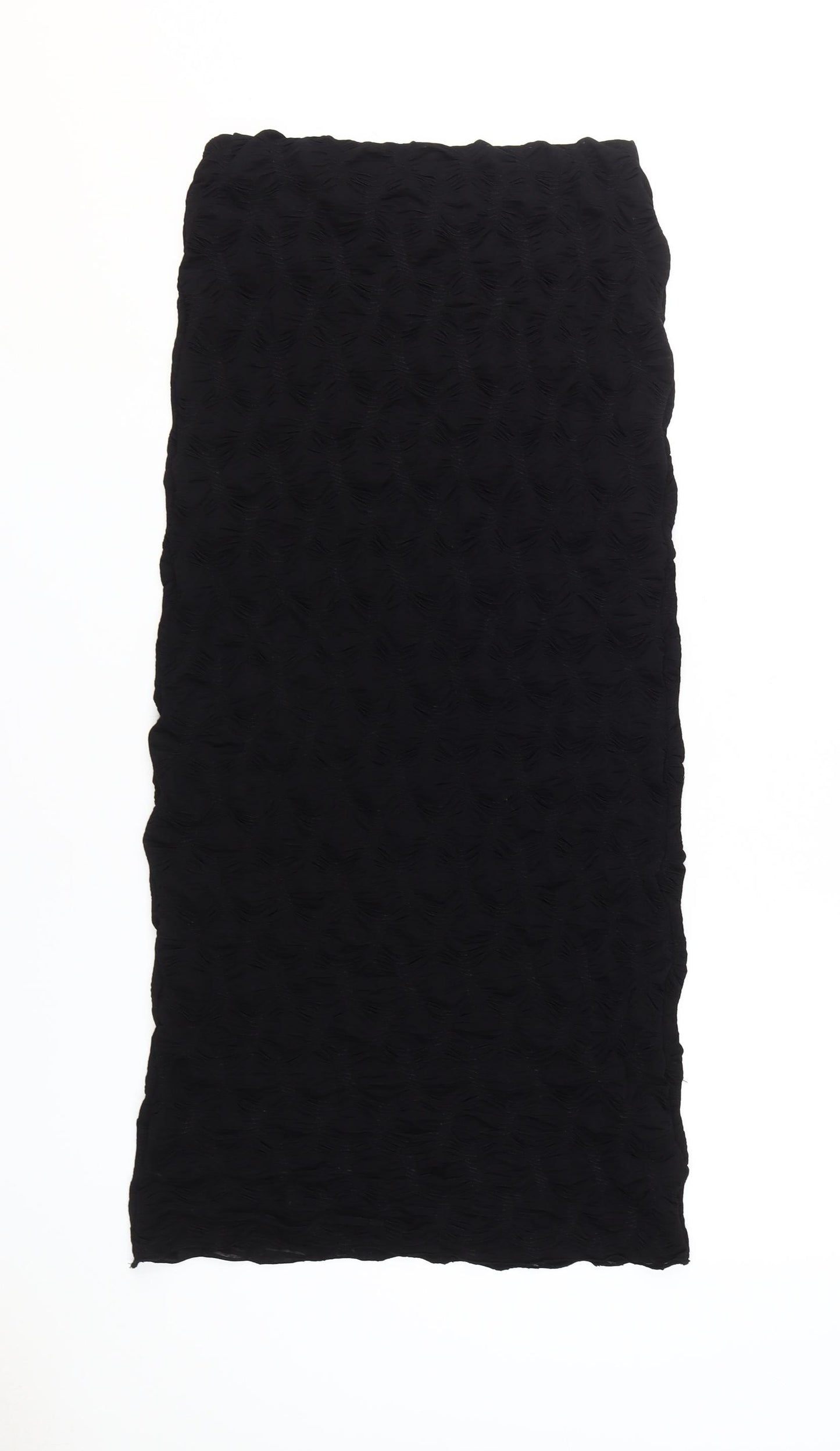 Topshop Women Black Size 14 Midi Pencil Skirt Straight