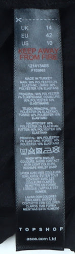 Topshop Women Black Size 14 Midi Pencil Skirt Straight