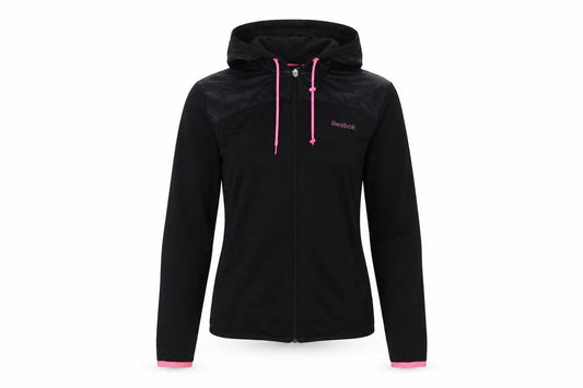 Front view of Reebok Women's Black XS Track Jacket