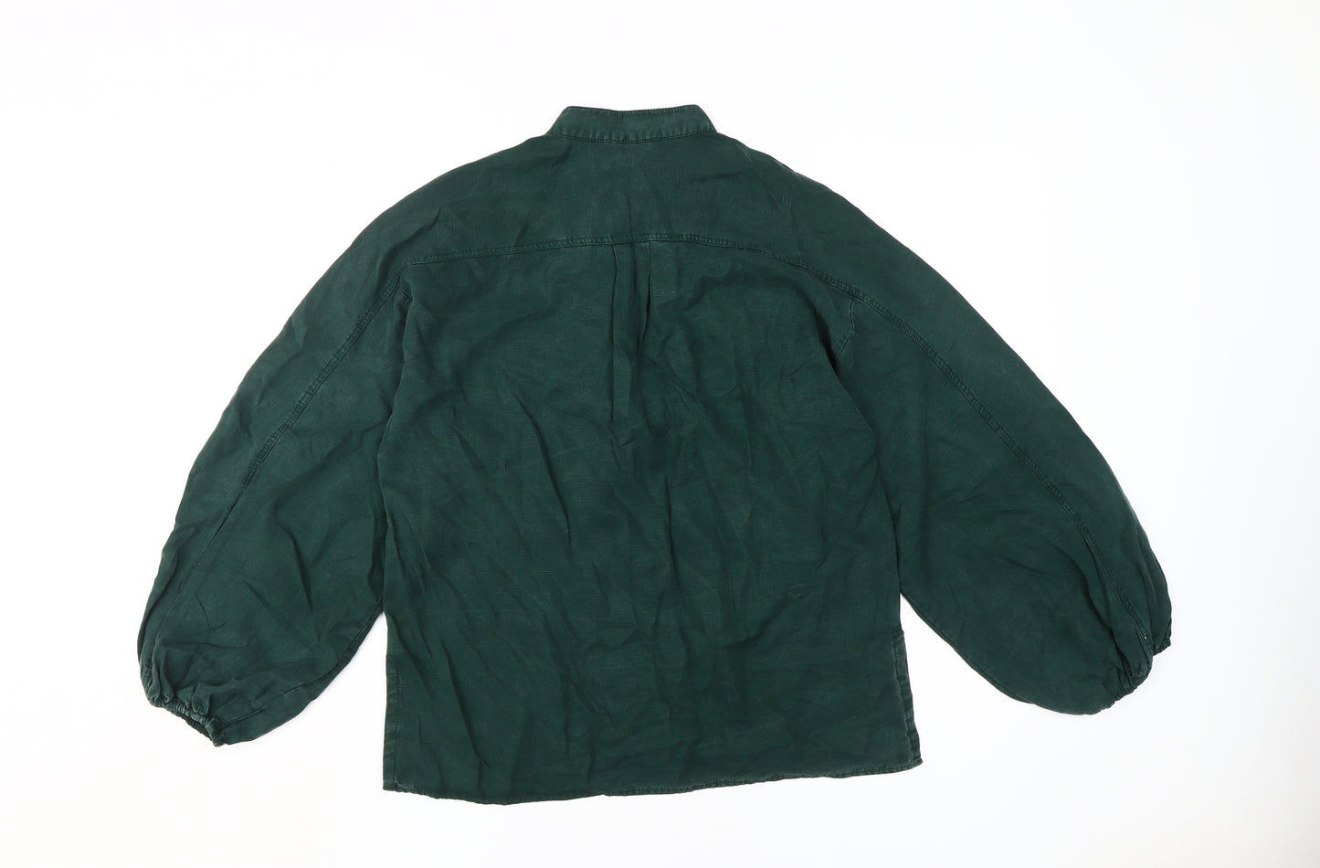 Zara Women's Green XS Button-Up Shirt Long Sleeve