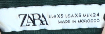 Zara Women's Green XS Button-Up Shirt Long Sleeve