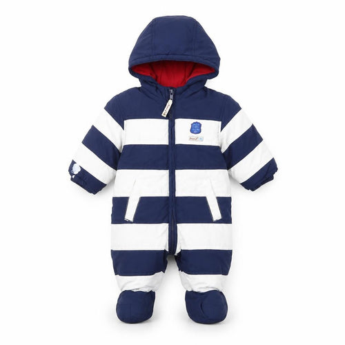 Jasper Conran Unisex Blue & White Striped Baby Snowsuit 3-6M