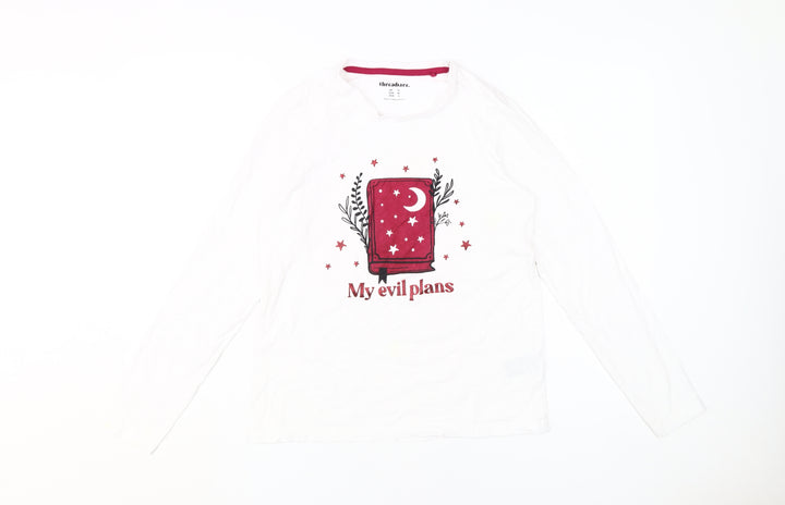 Threadbare Women's White Long Sleeve T-Shirt Size 10