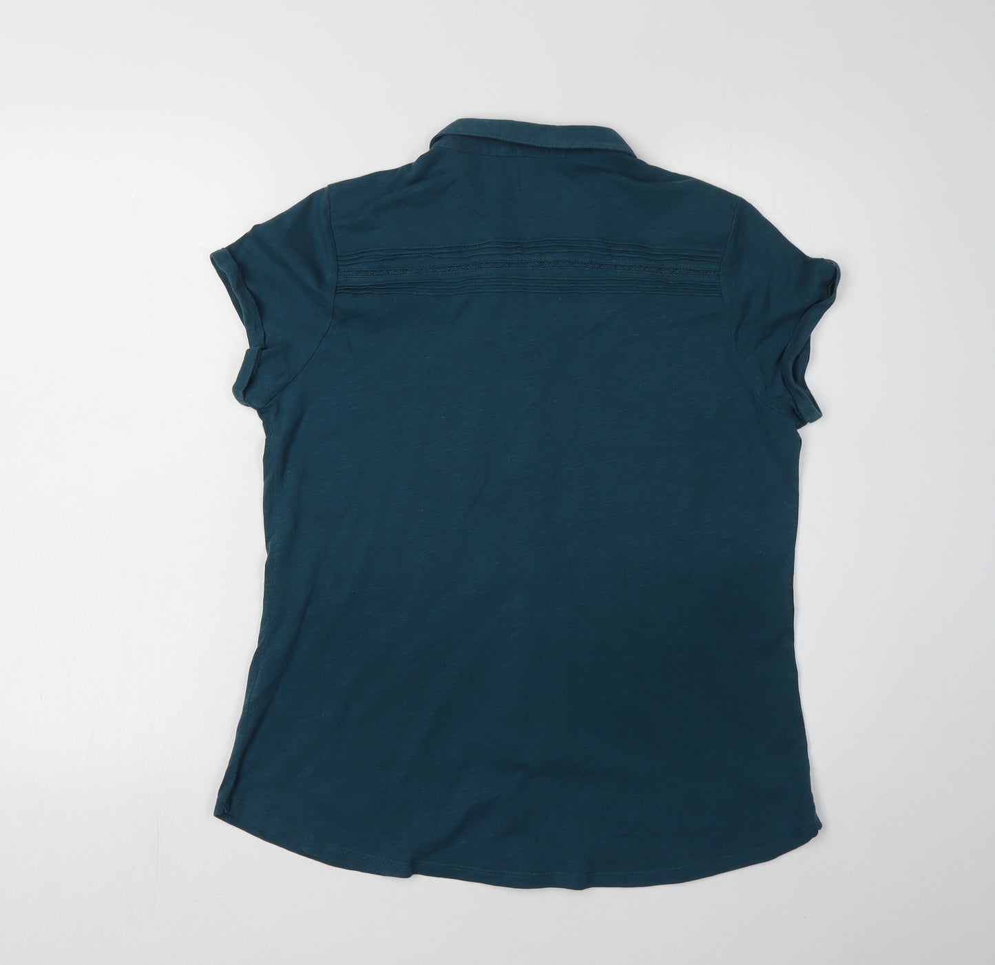 White Stuff Women's Blue Button-Up Shirt - Size 16