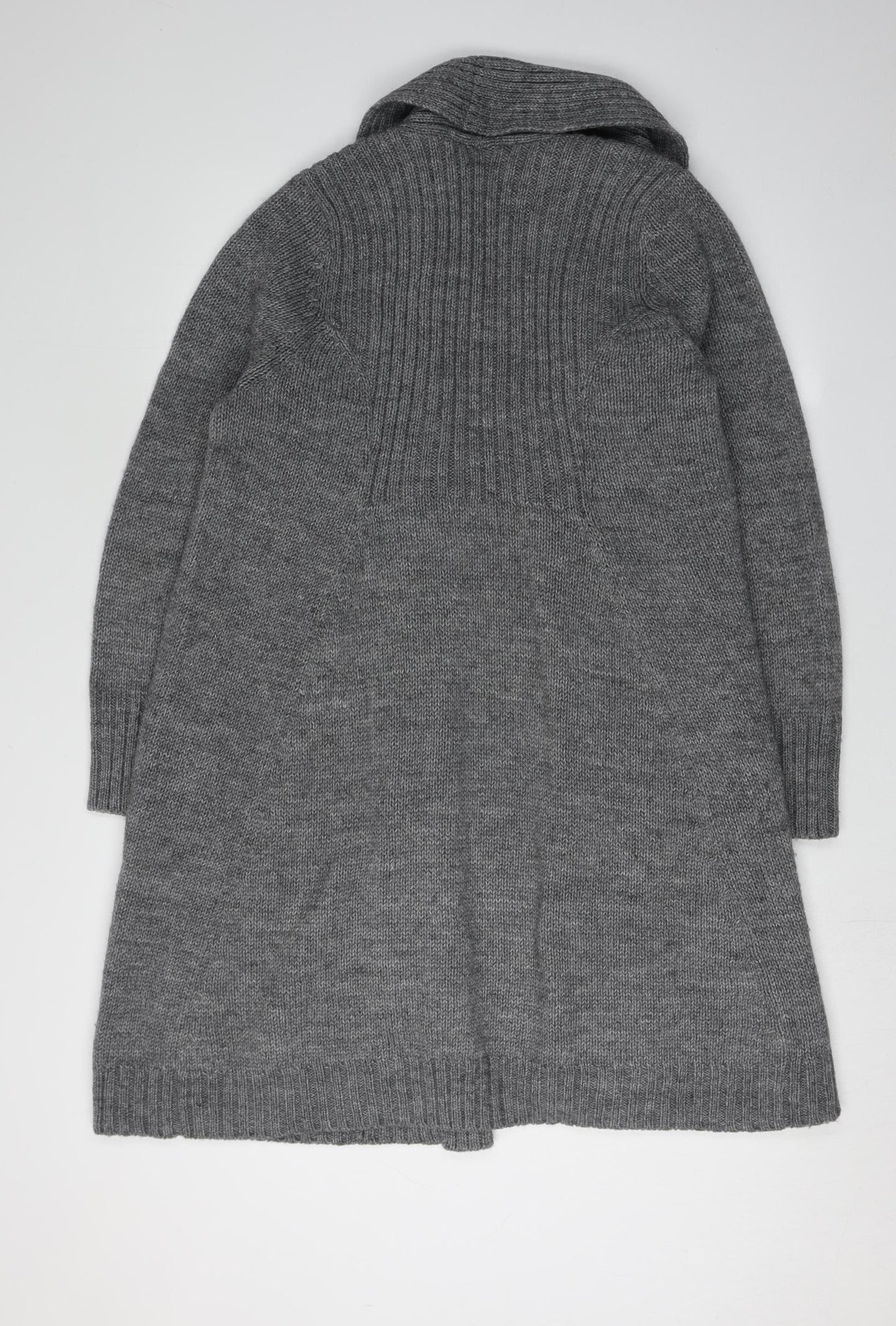 Wallis Women's Grey Cardigan Size 12 Acrylic Wool