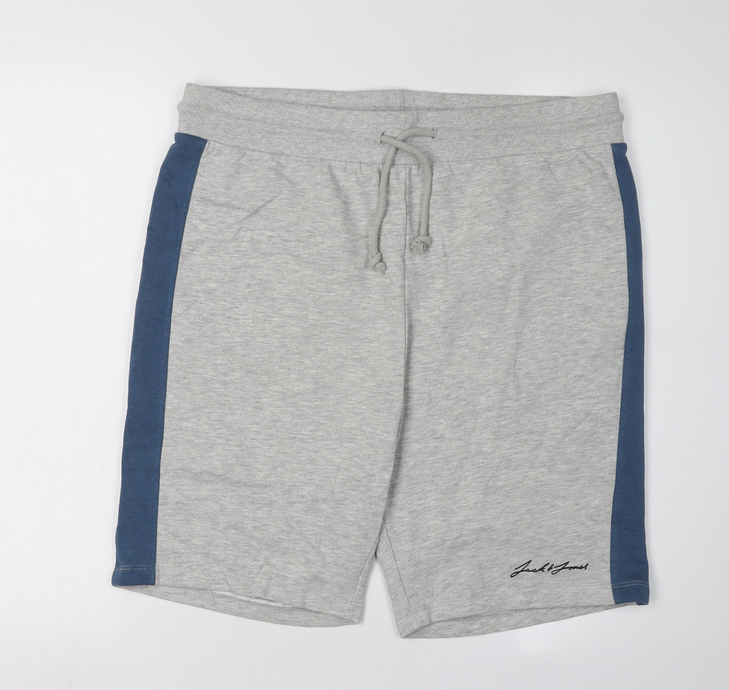 Jack & Jones Men's Grey XL Sweat Shorts, Elastic Waist