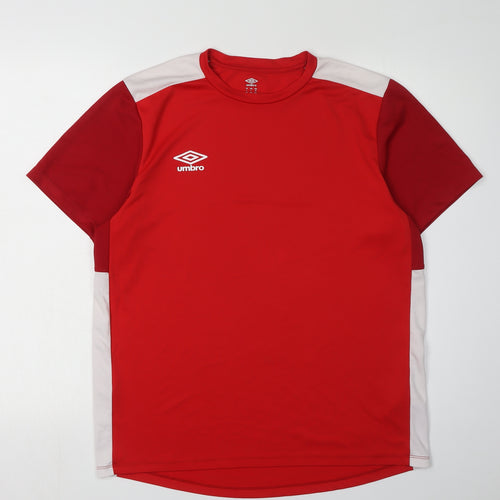 Umbro Men's Red T-Shirt, Size L, Jersey Gym & Training Top