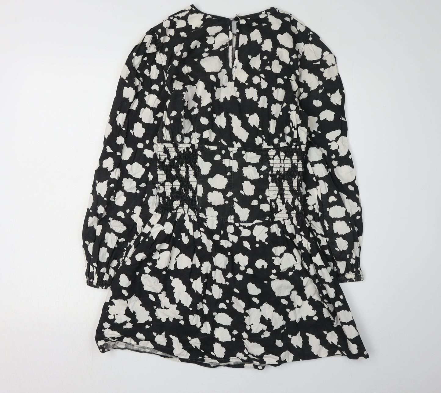 River Island Women's Black Print A-Line Dress UK 10