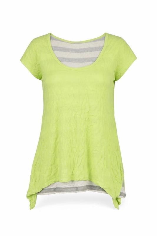 Front view of mamas & papas Women's Green Scoop Neck T-Shirt, size 10