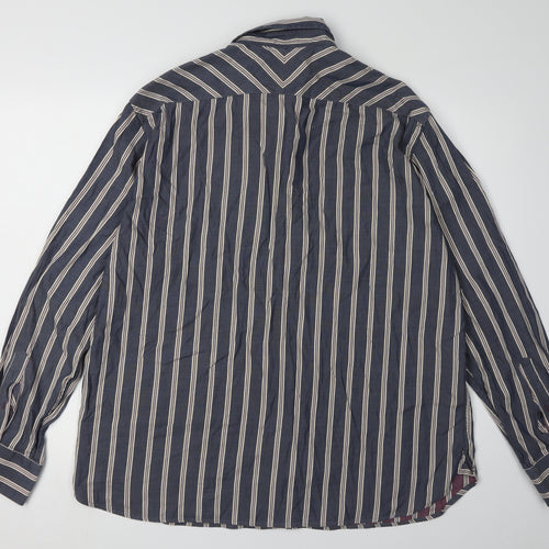 Marks and Spencer Men's XL Striped Black Shirt