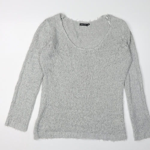 Brave Soul Women's Grey Relaxed Pullover Jumper
