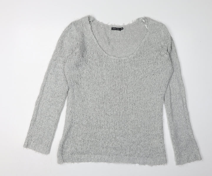 Brave Soul Women's Grey Relaxed Pullover Jumper