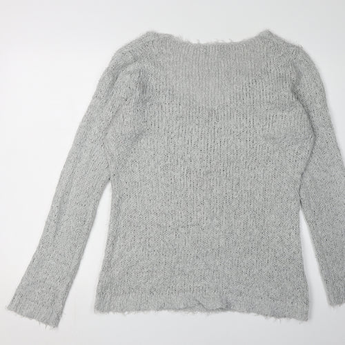 Brave Soul Women's Grey Relaxed Pullover Jumper