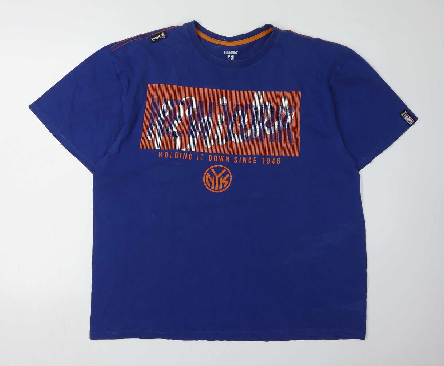 UNK NBA Men's Blue XL T-Shirt, Graphic Logo, Cotton, Sports