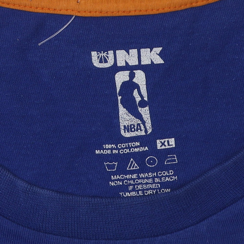 UNK NBA Men's Blue XL T-Shirt, Graphic Logo, Cotton, Sports
