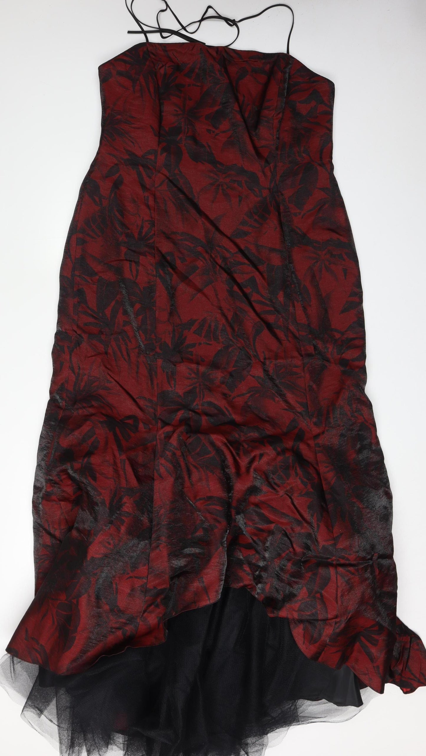 Gina Bacconi Women's Red Floral Cocktail Dress, Size 18
