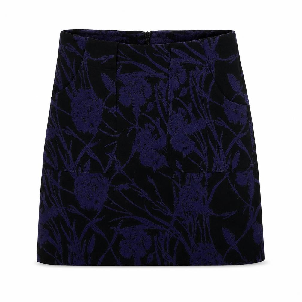 Next Women's Purple Floral Skirt, Size 10, Straight & Pencil