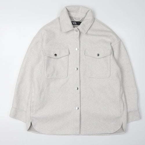 Zara Women’s Grey Relaxed Fit Jacket M, Autumn Style