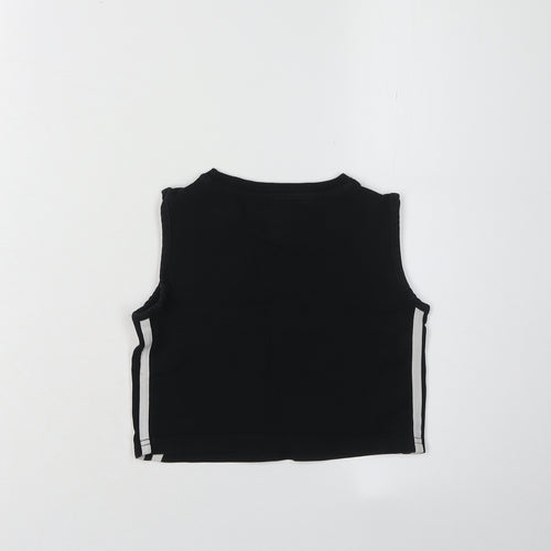 Adidas Girls Black Cropped Tank Top 9-10 Years
