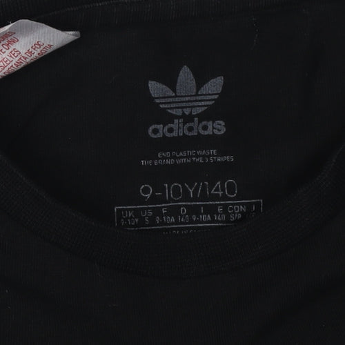 Adidas Girls Black Cropped Tank Top 9-10 Years