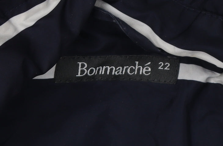 Bonmarché Women's Blue Striped Rain Coat in Size 22