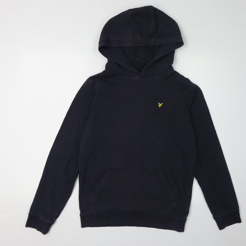 Lyle & Scott Boys Blue Hoodie Pullover 12-13 Years Logo Casual