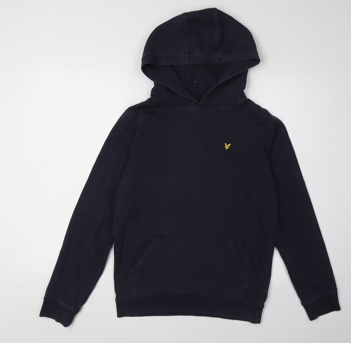 Lyle & Scott Boys Blue Hoodie Pullover 12-13 Years Logo Casual