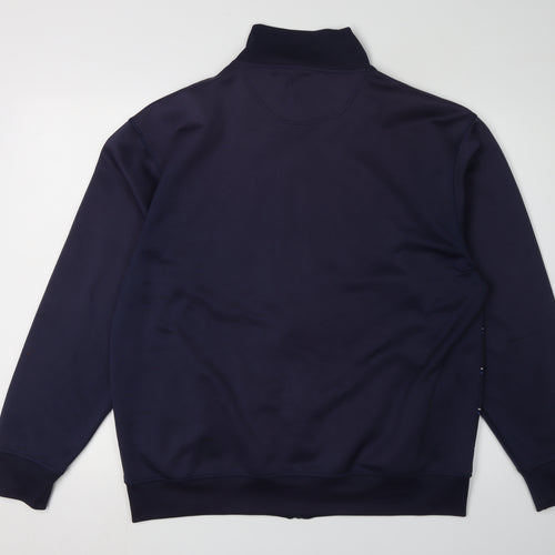 Slazenger Men's Blue Full Zip Striped Sweatshirt - L