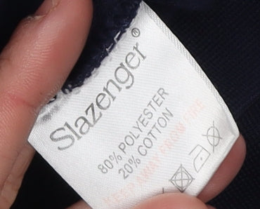 Slazenger Men's Blue Full Zip Striped Sweatshirt - L