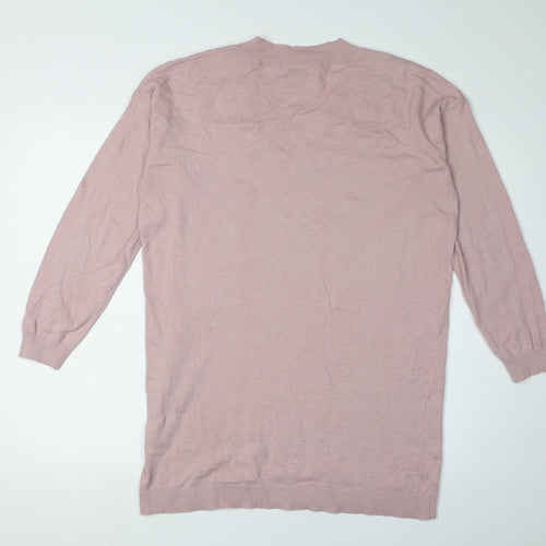 Next Women's Pink V-Neck Studded Pullover Jumper Size 12