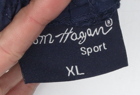 Tom Hagan Men's Blue XL Sweat Shorts with Elastic Waist