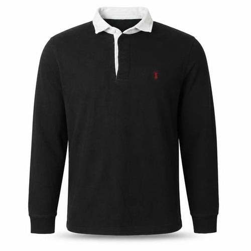 Next Men's Black Polo Shirt L Long Sleeve Casual