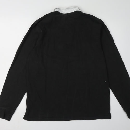 Next Men's Black Polo Shirt L Long Sleeve Casual