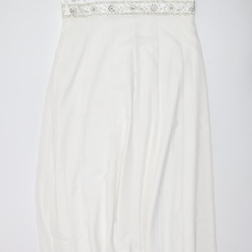 Début Women's White Midi A-Line Party Dress Size 18