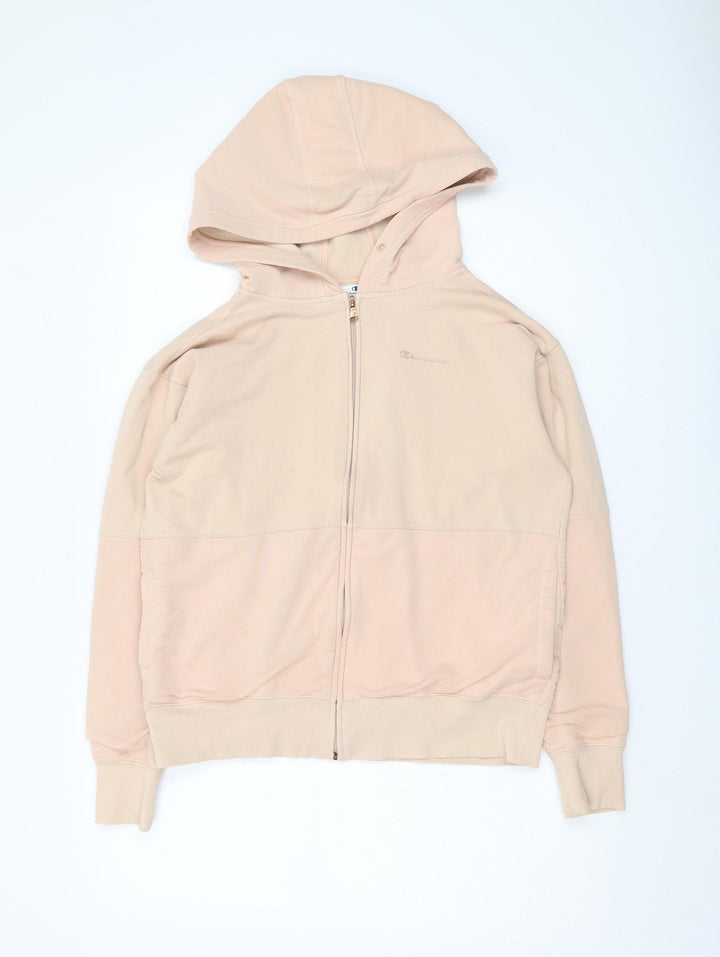 Champion Women's Beige Full Zip Hoodie, S