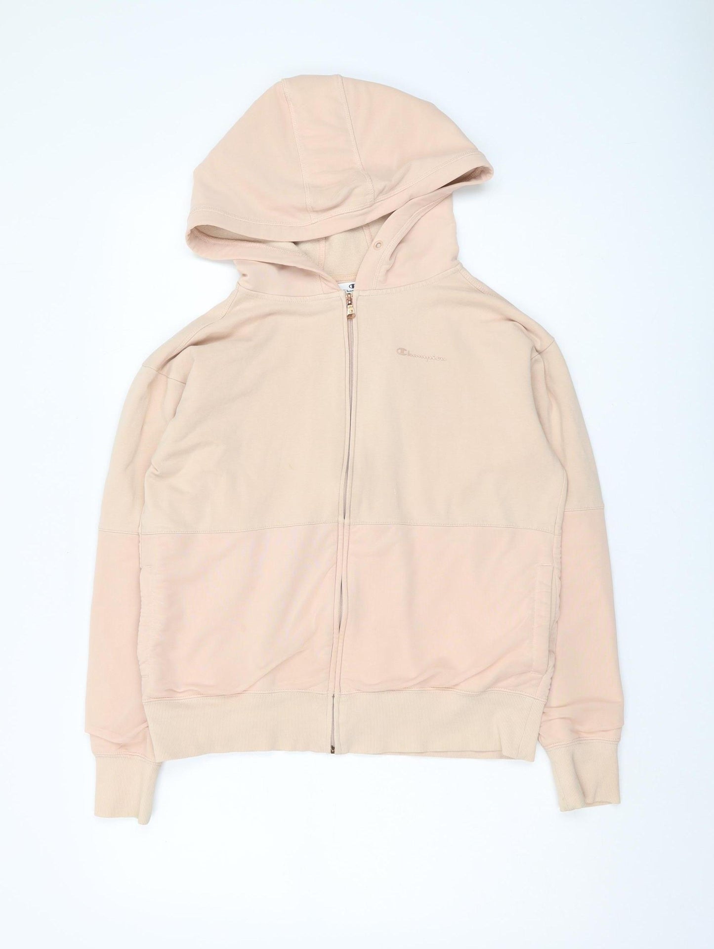 Champion Women's Beige Full Zip Hoodie, S