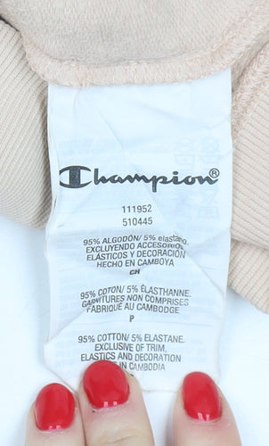 Champion Women's Beige Full Zip Hoodie, S