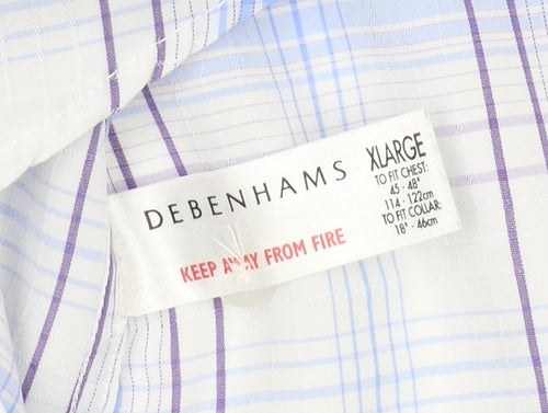 Debenhams Men's Multicoloured XL Plaid Short Sleeve Shirt