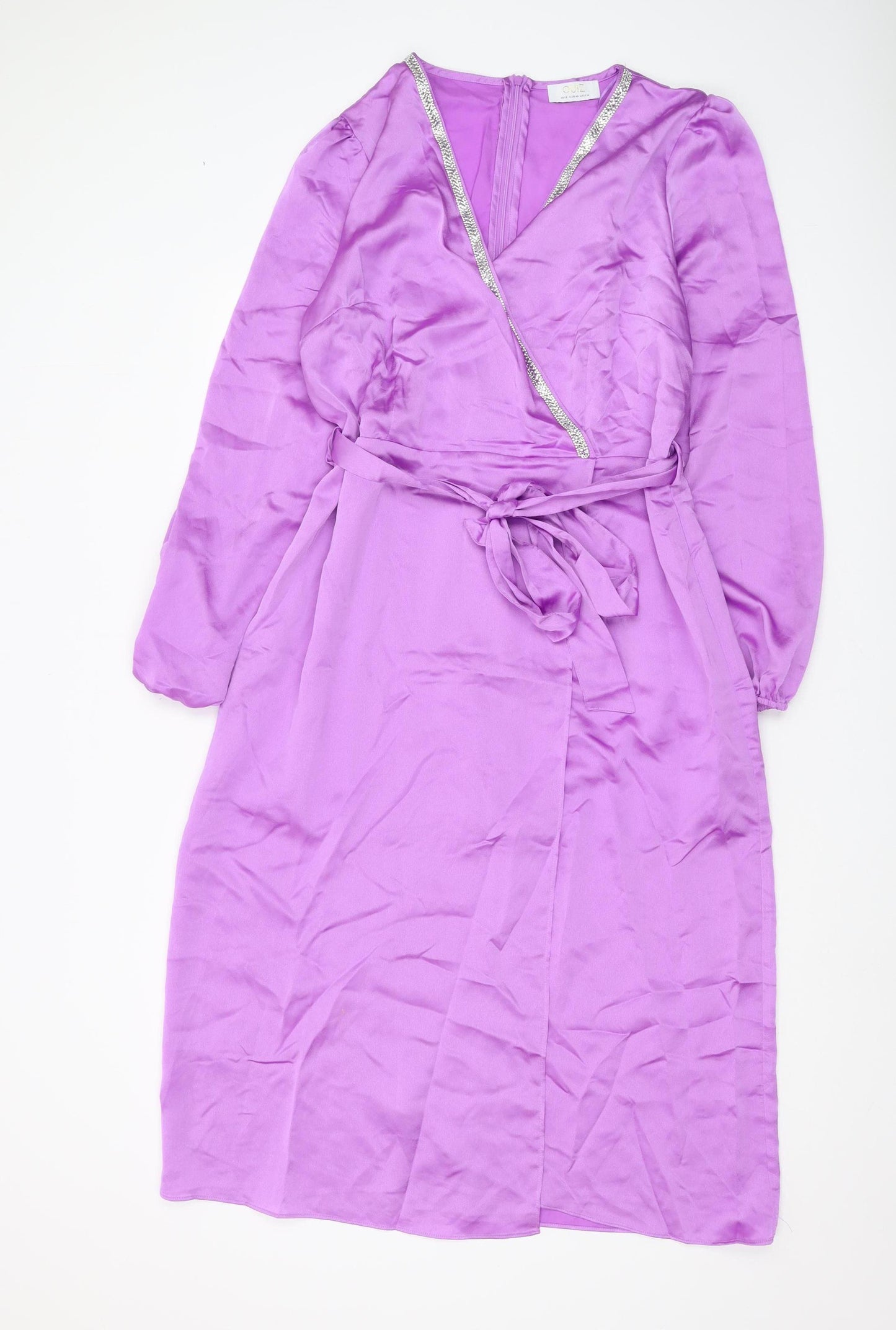 Quiz Women's Purple Wrap Dress - UK 18 Party Style
