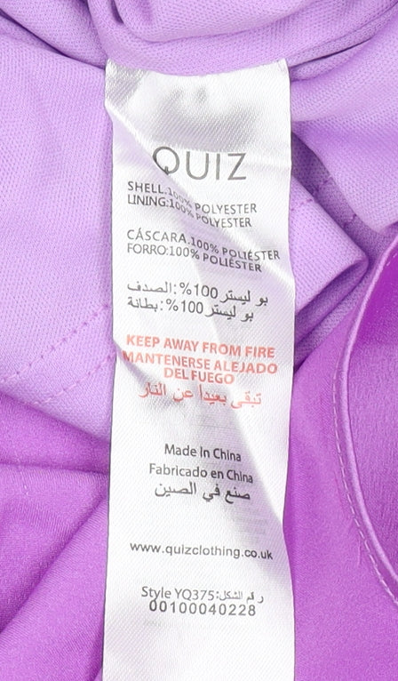 Quiz Women's Purple Wrap Dress - UK 18 Party Style