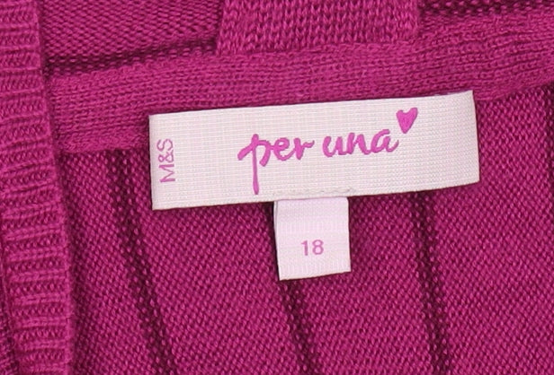 Marks and Spencer Women's Pink Cardigan Size 18