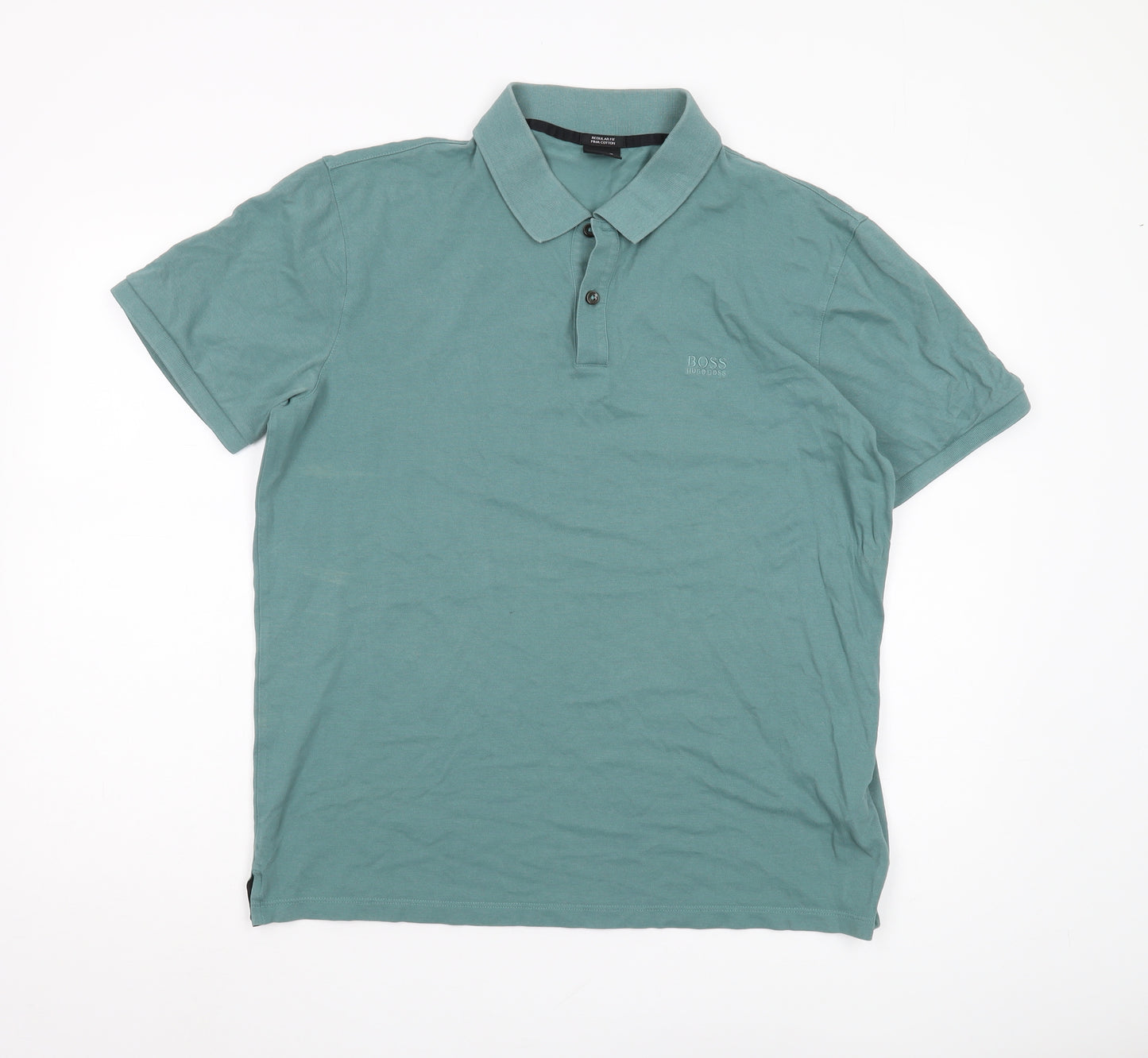 Hugo Boss Men's Green Polo Shirt XL Regular Fit