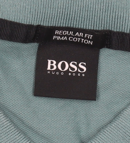 Hugo Boss Men's Green Polo Shirt XL Regular Fit
