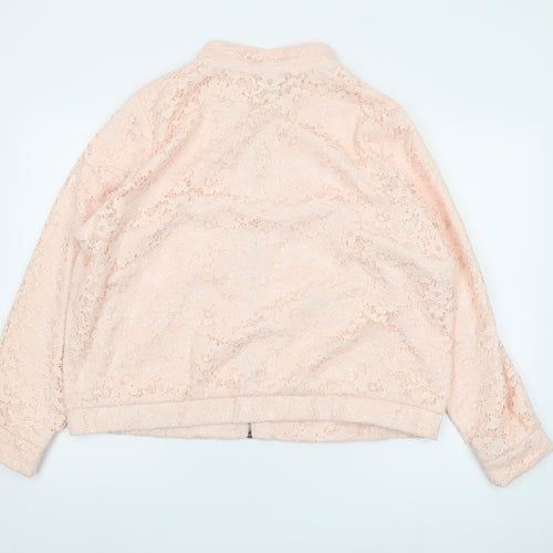 Marks and Spencer Women's Pink Lace Bomber Jacket, Size 18