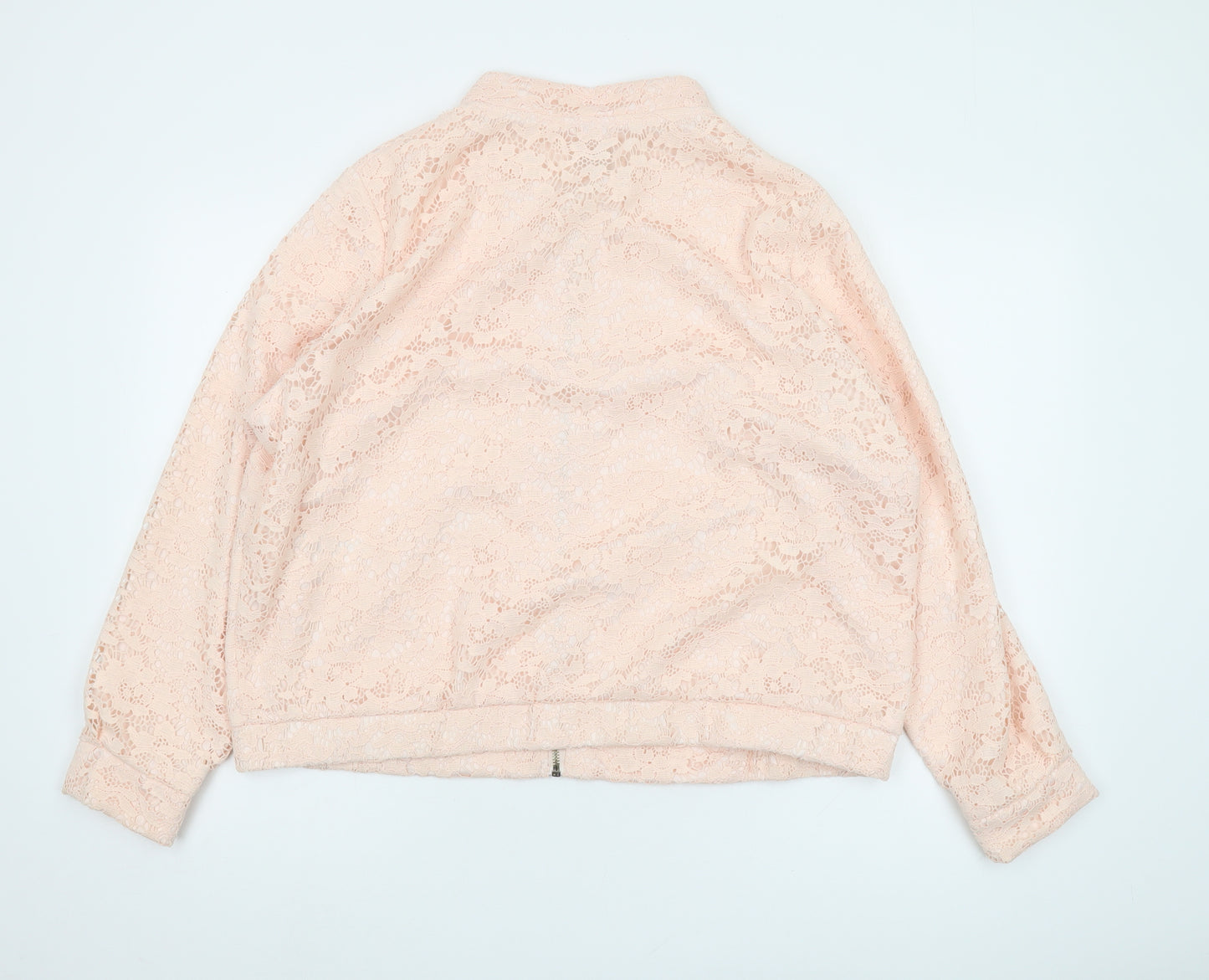 Marks and Spencer Women's Pink Lace Bomber Jacket, Size 18